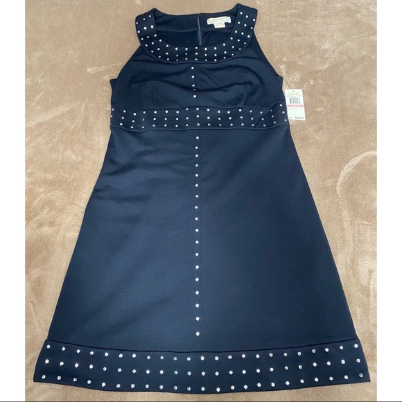 MICHAEL Michael Kors Black Silver Studded Sleeveless Women's Midi Dress NWT - Picture 14 of 14